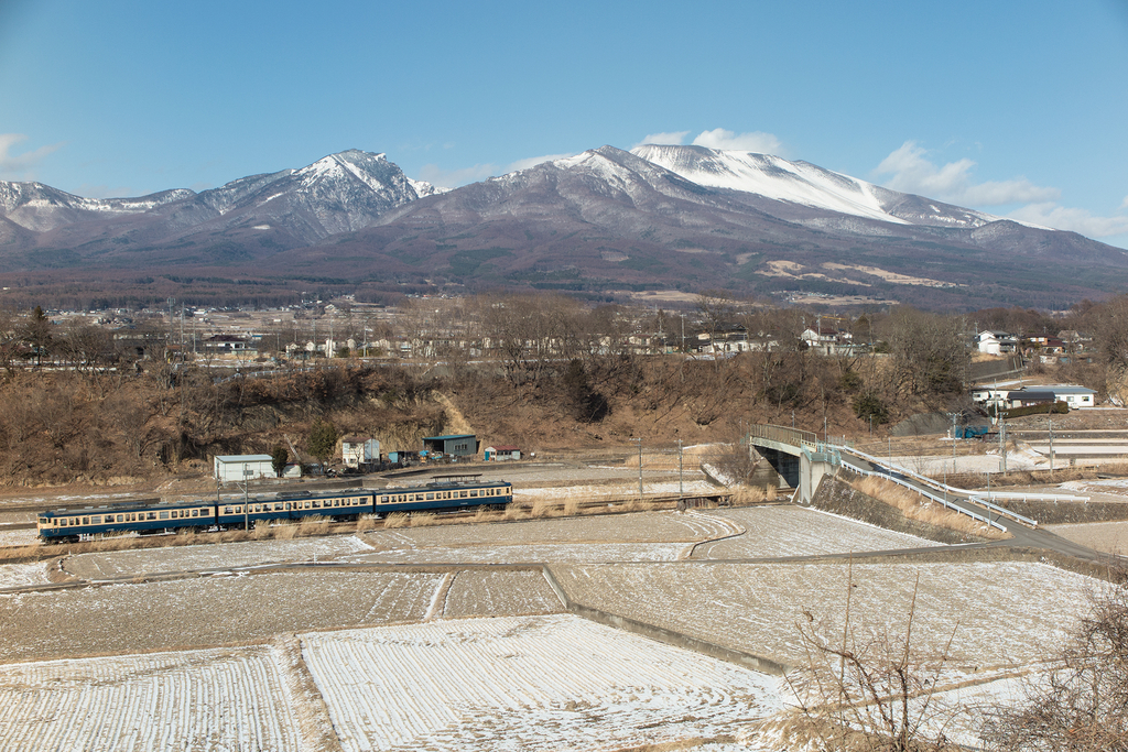 浅間山としなの鉄道（2018年2月18日）